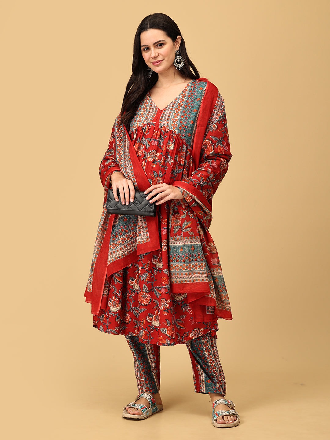 Phoolon Ki Bahaar Maternity and Nursing Kurta Set With Dupatta