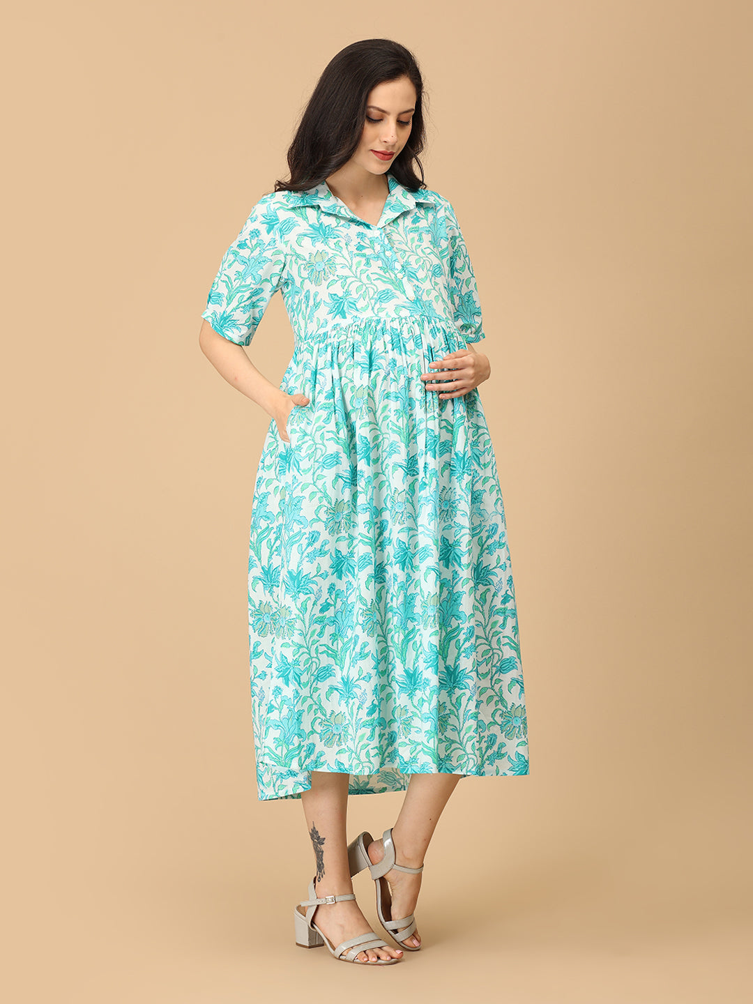 Pigment Pop Maternity and Nursing Dress
