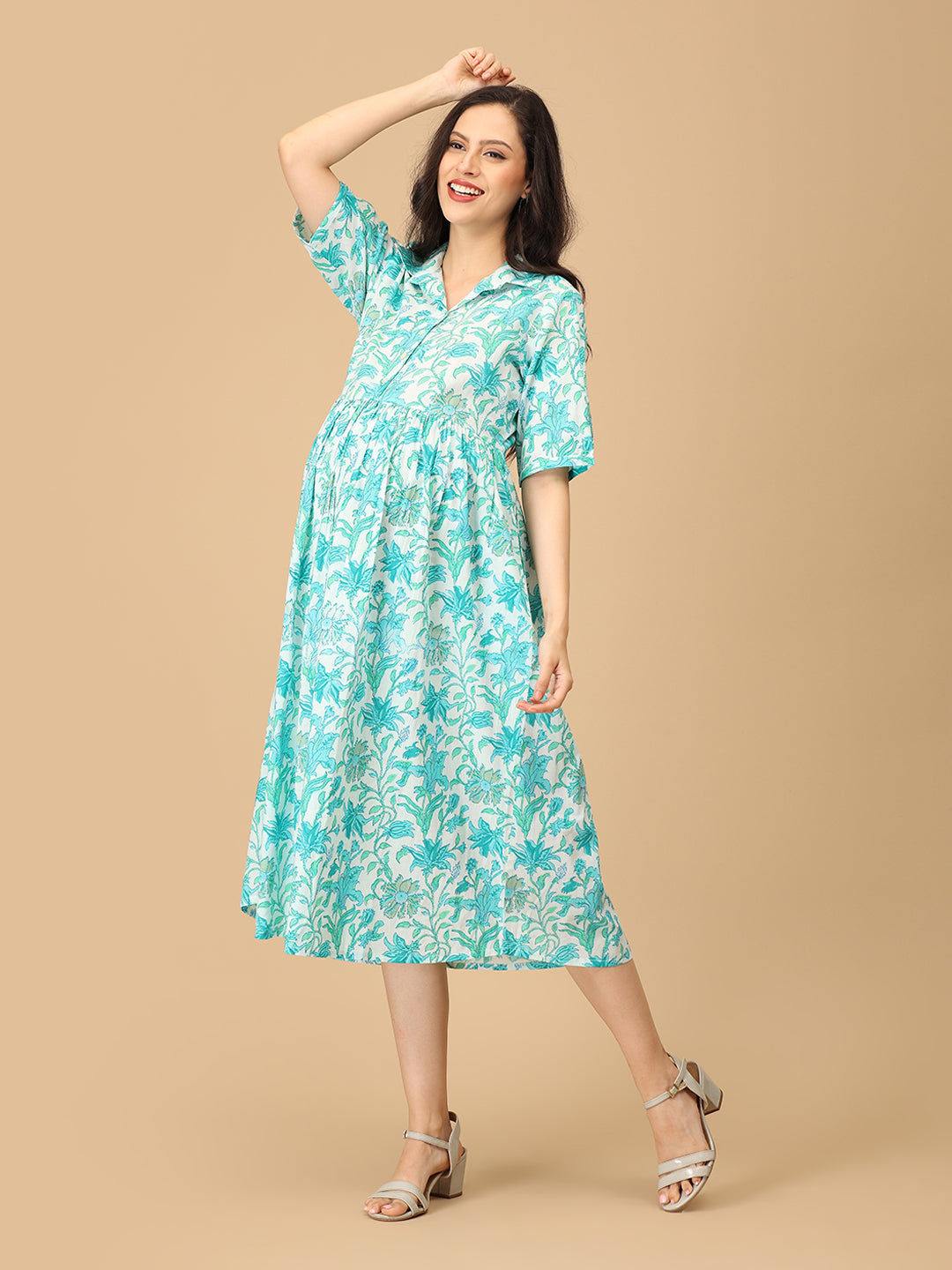 Pigment Pop Maternity and Nursing Dress