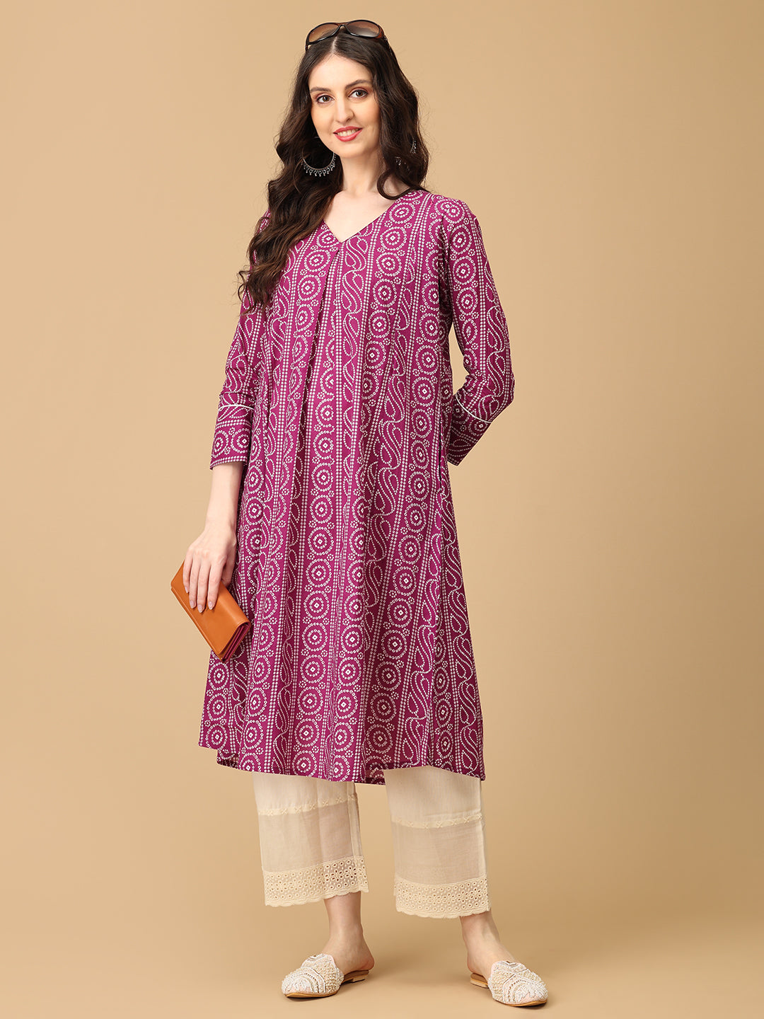 Plum Poise Maternity and Nursing Anarkali Set