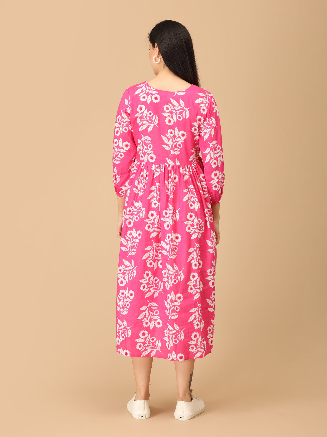 Pop Pink Parade Maternity and Nursing Dress