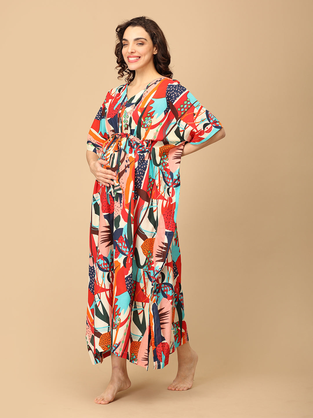 Pop & Float Maternity and Nursing Kaftan Nighty