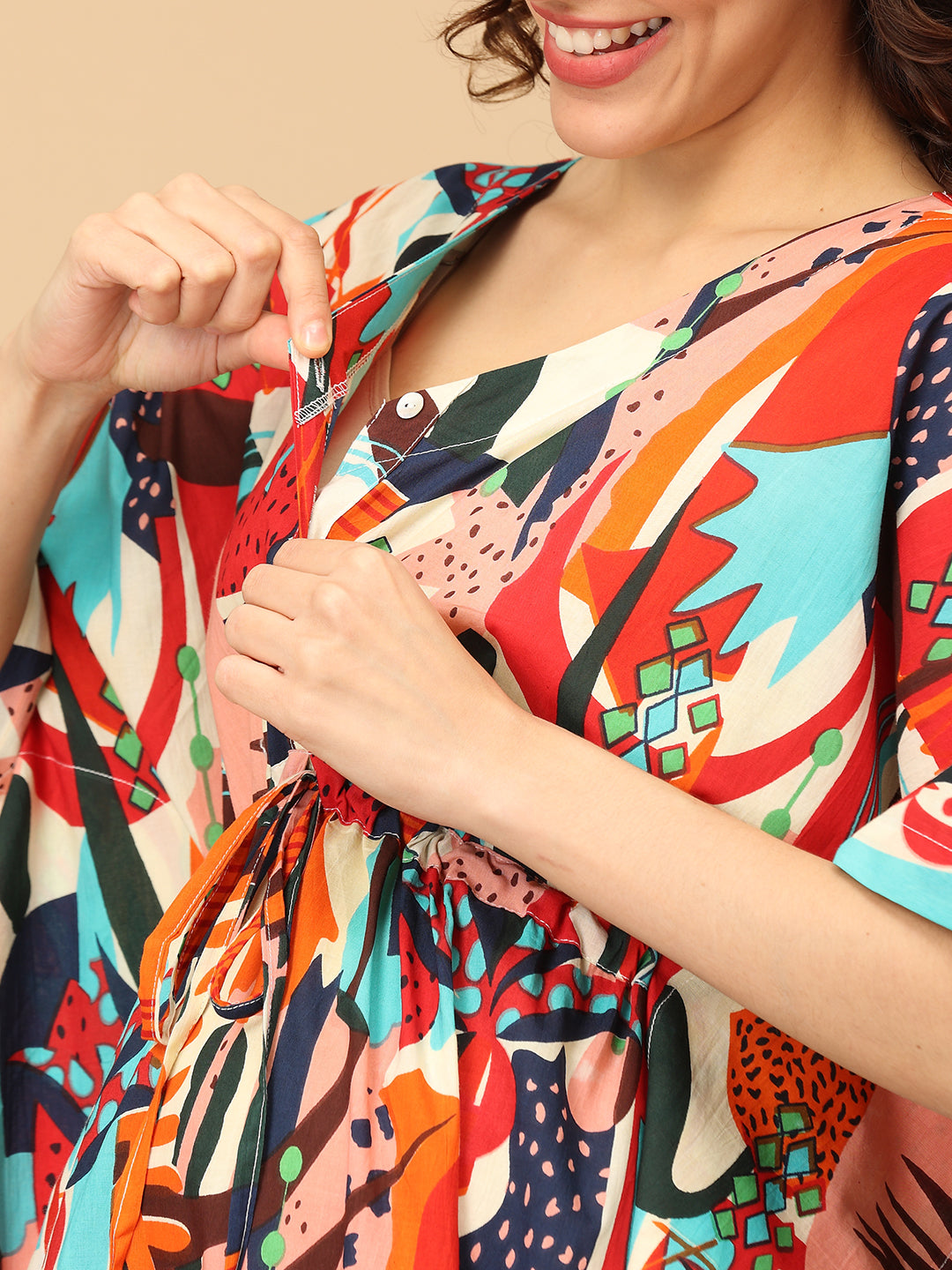 Pop & Float Maternity and Nursing Kaftan Nighty