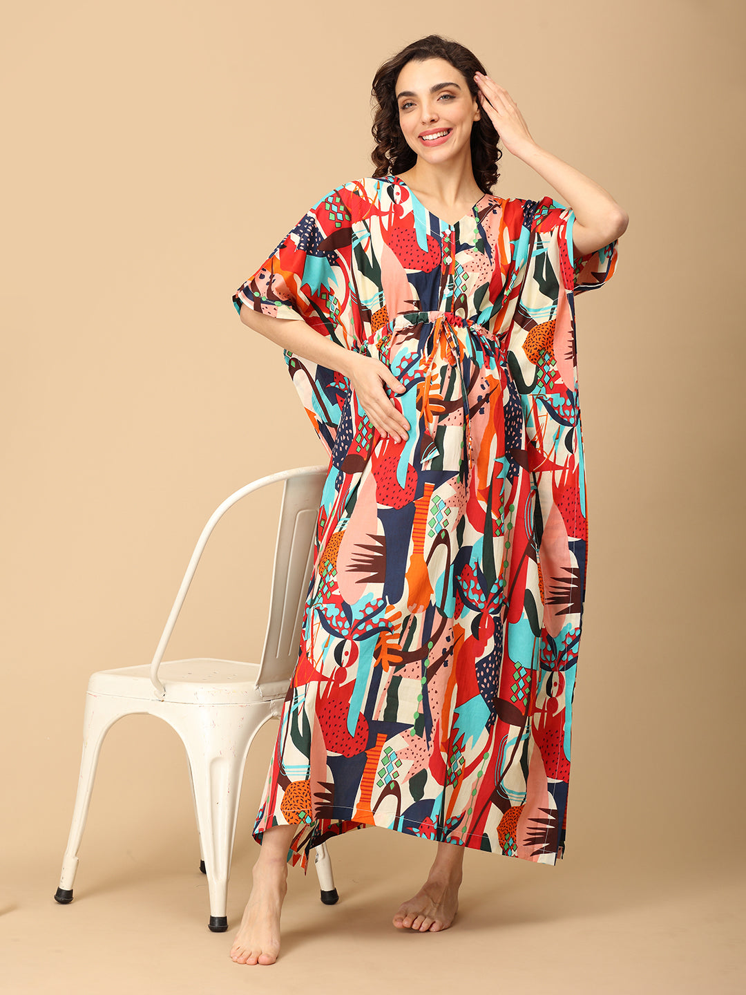 Pop & Float Maternity and Nursing Kaftan Nighty