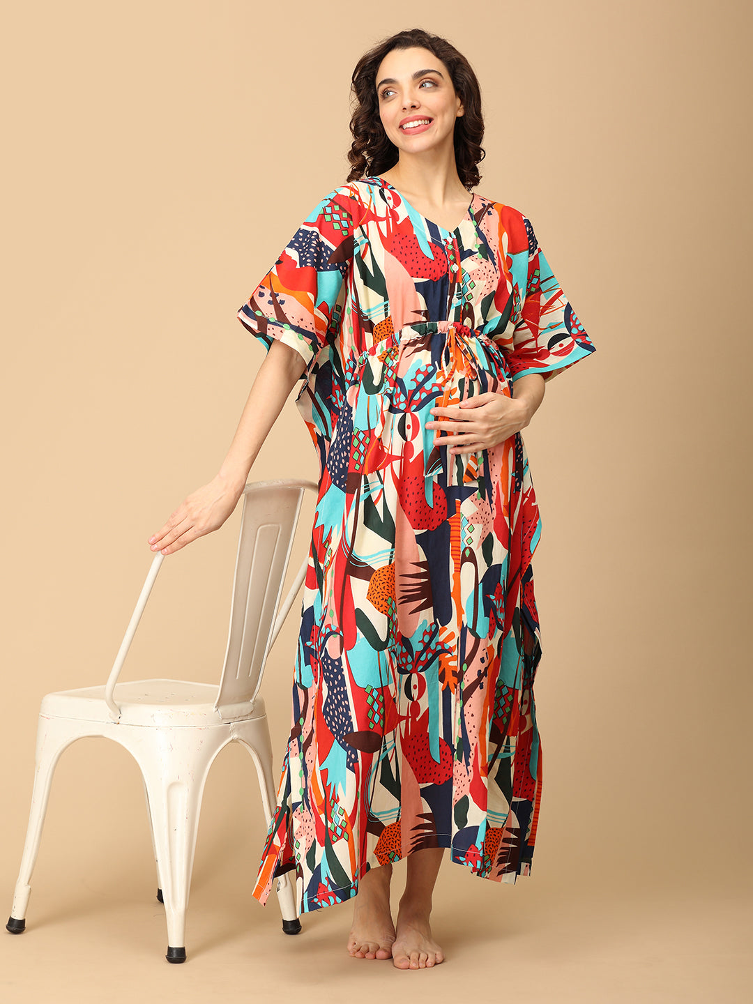 Pop & Float Maternity and Nursing Kaftan Nighty