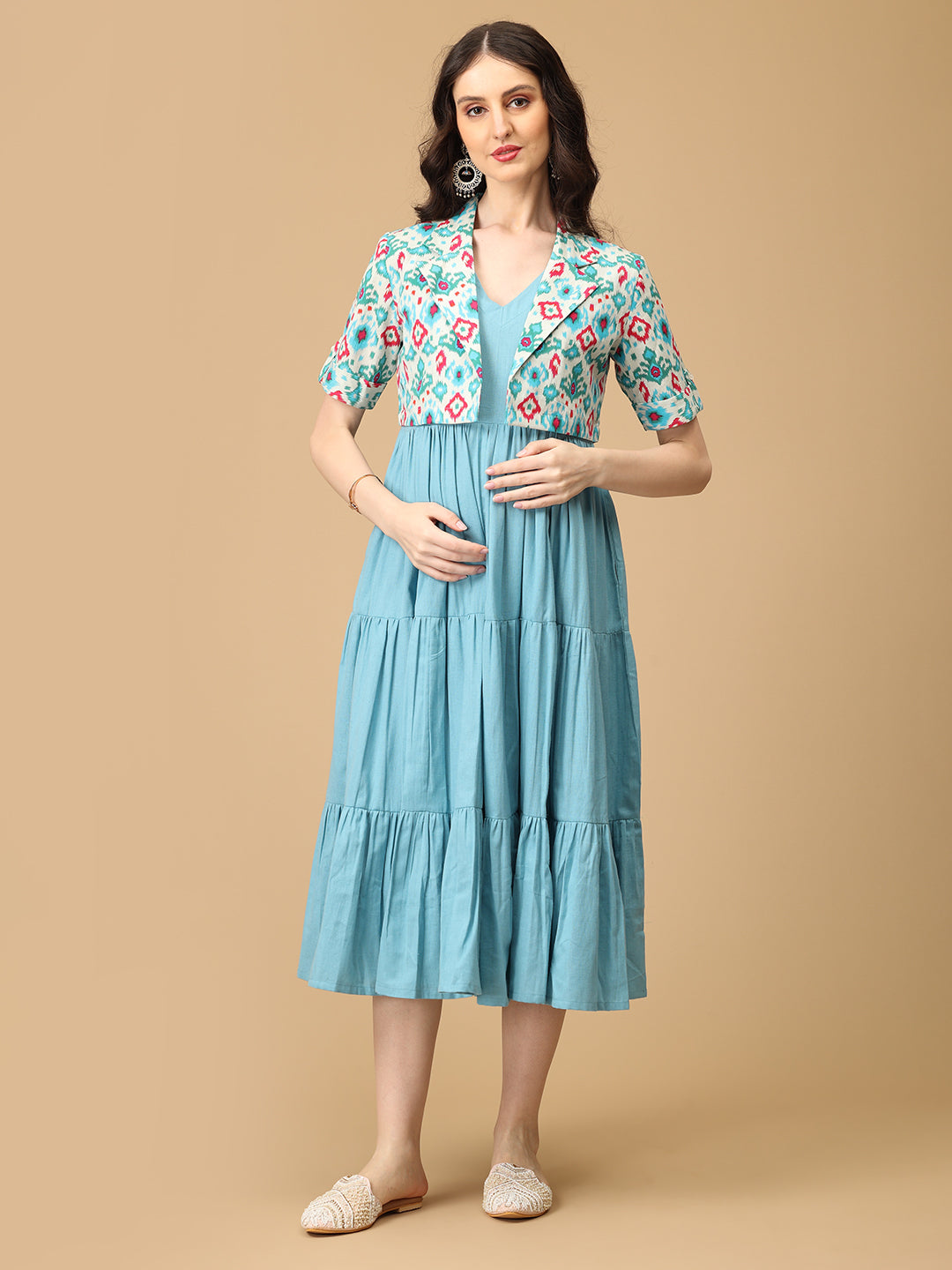 Power Pose Maternity and Nursing Shacket Dress