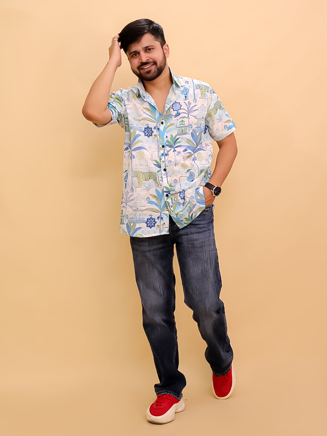 Twinning Combo- Prowl Patrol Jungle Print Men's Shirt and Boys Shirt