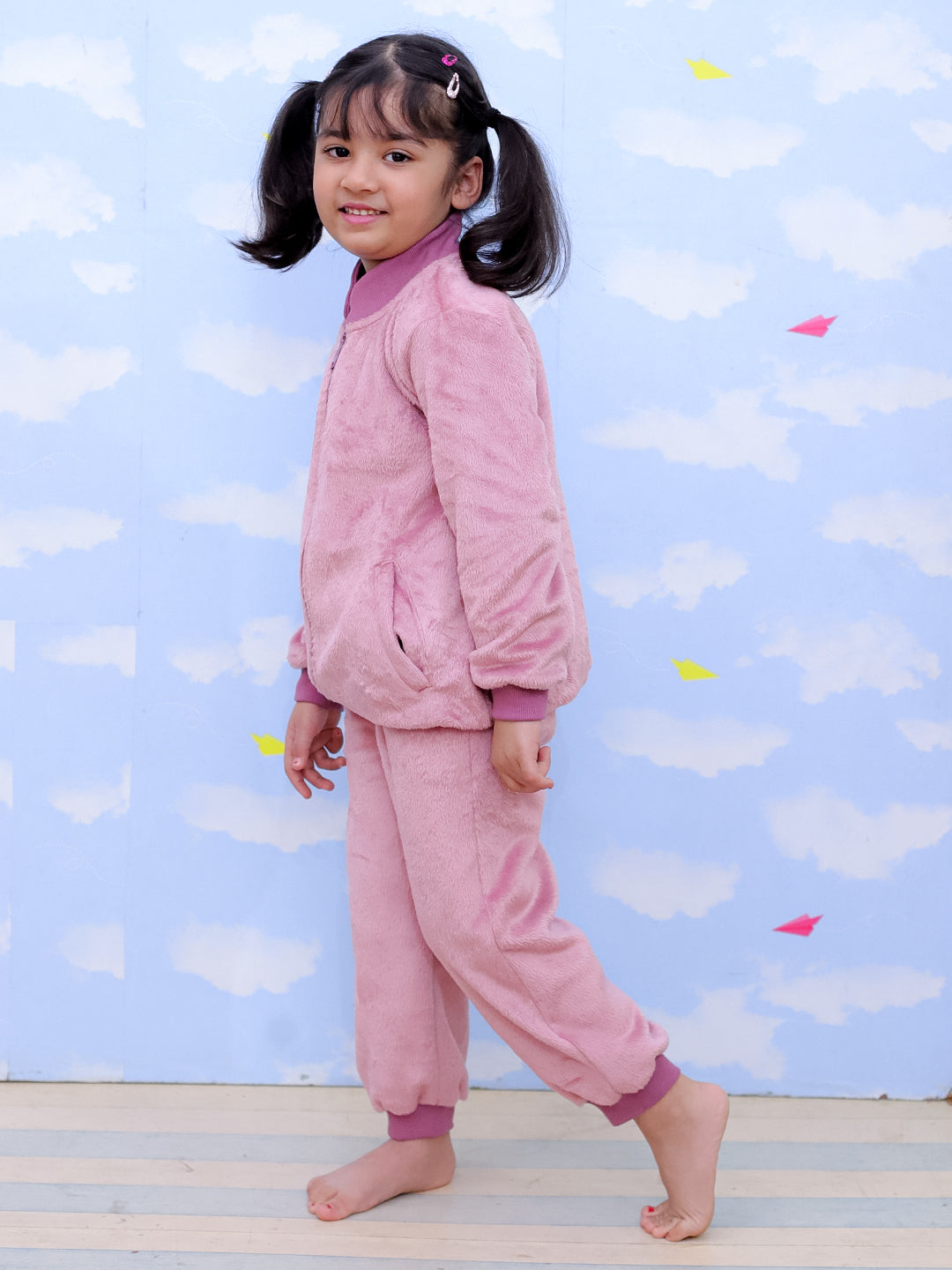 Twinning Combo: Puffin in Pink Womens and Kid Fleece Co-ord Sets