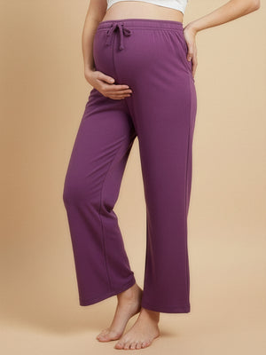 Purple Frostbite Maternity And Nursing Hoodie Pajama Loungewear Set - The Mom Store