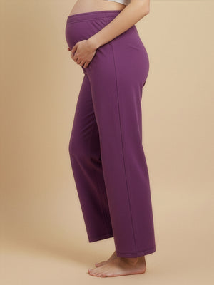 Purple Frostbite Maternity And Nursing Hoodie Pajama Loungewear Set - The Mom Store