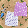 Purple Rabbit & Purple Sloth Printed Cotton Infant Jabla
