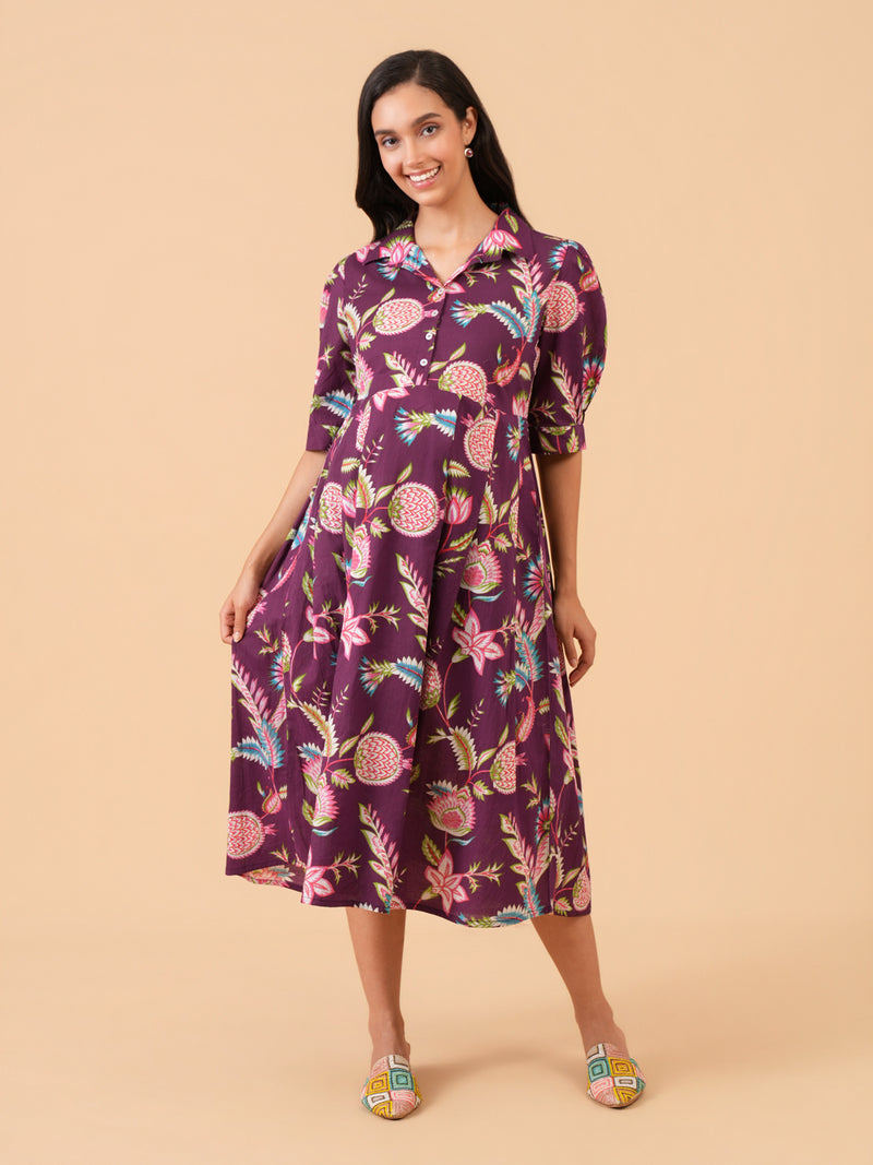 Purple Regalia Maternity and Nursing Dress