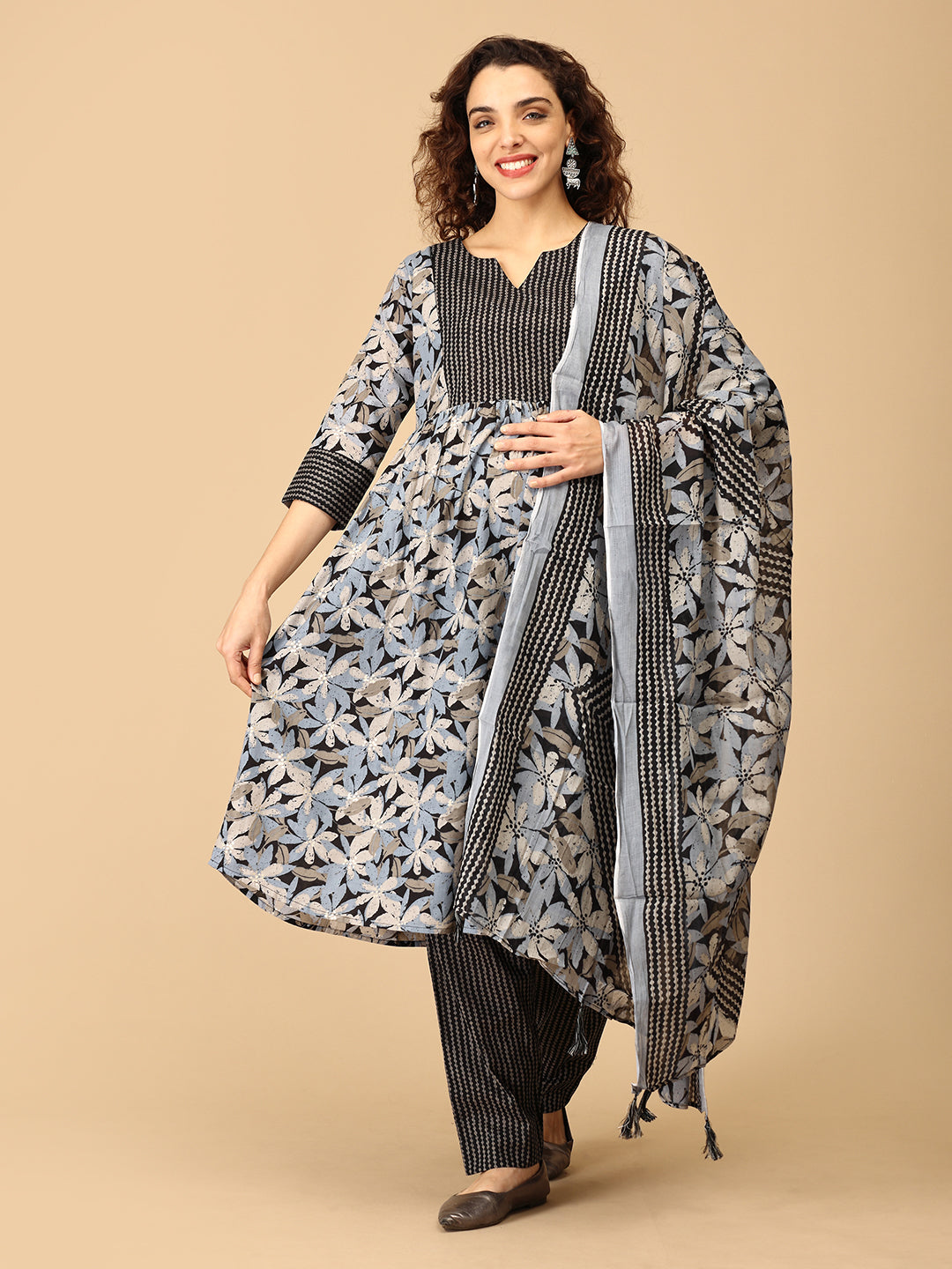 Raag Ranjani Maternity and Nursing Kurta Set With Dupatta