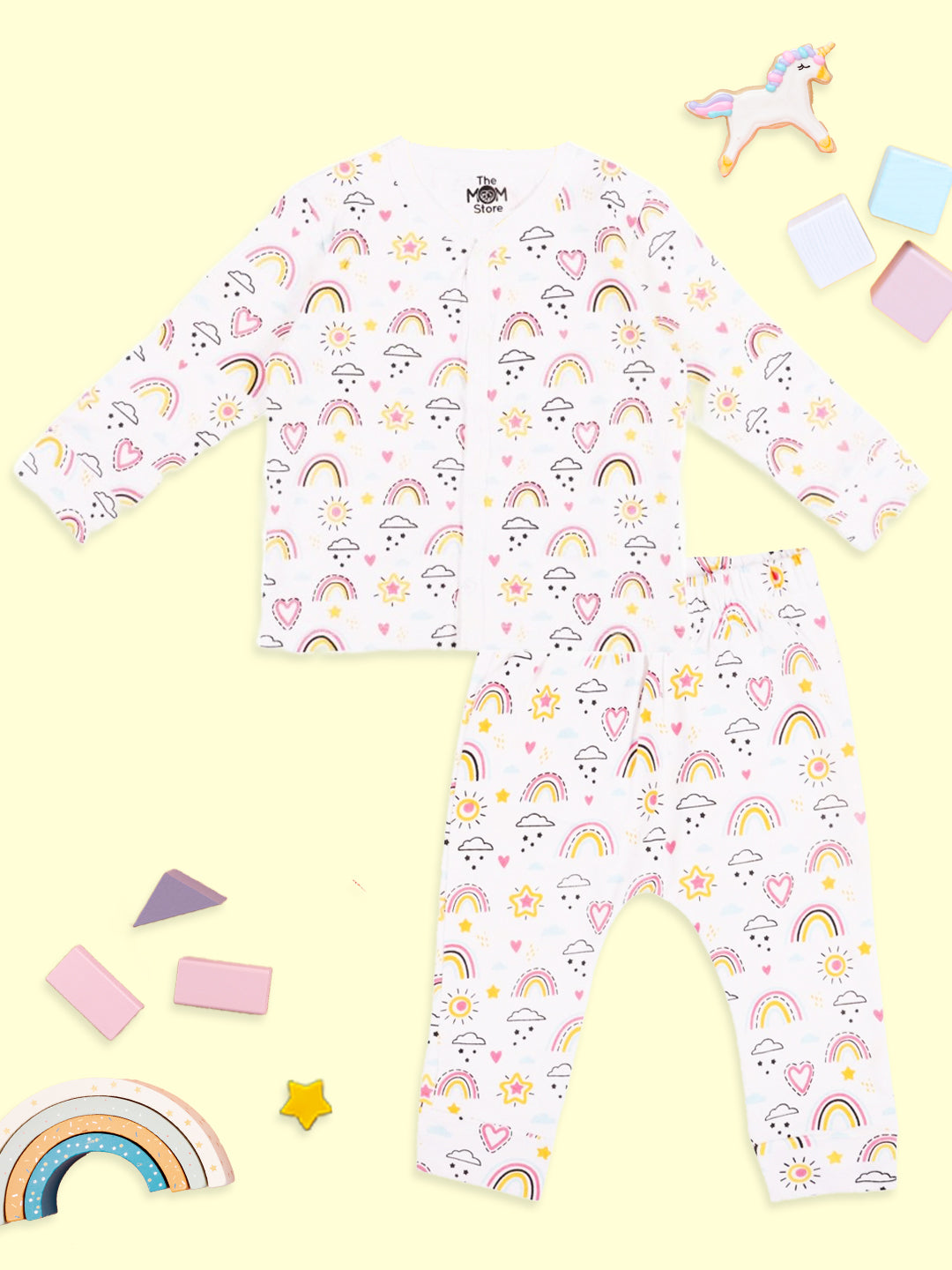 Rainbow Land Newborn and Infant Pajama Set