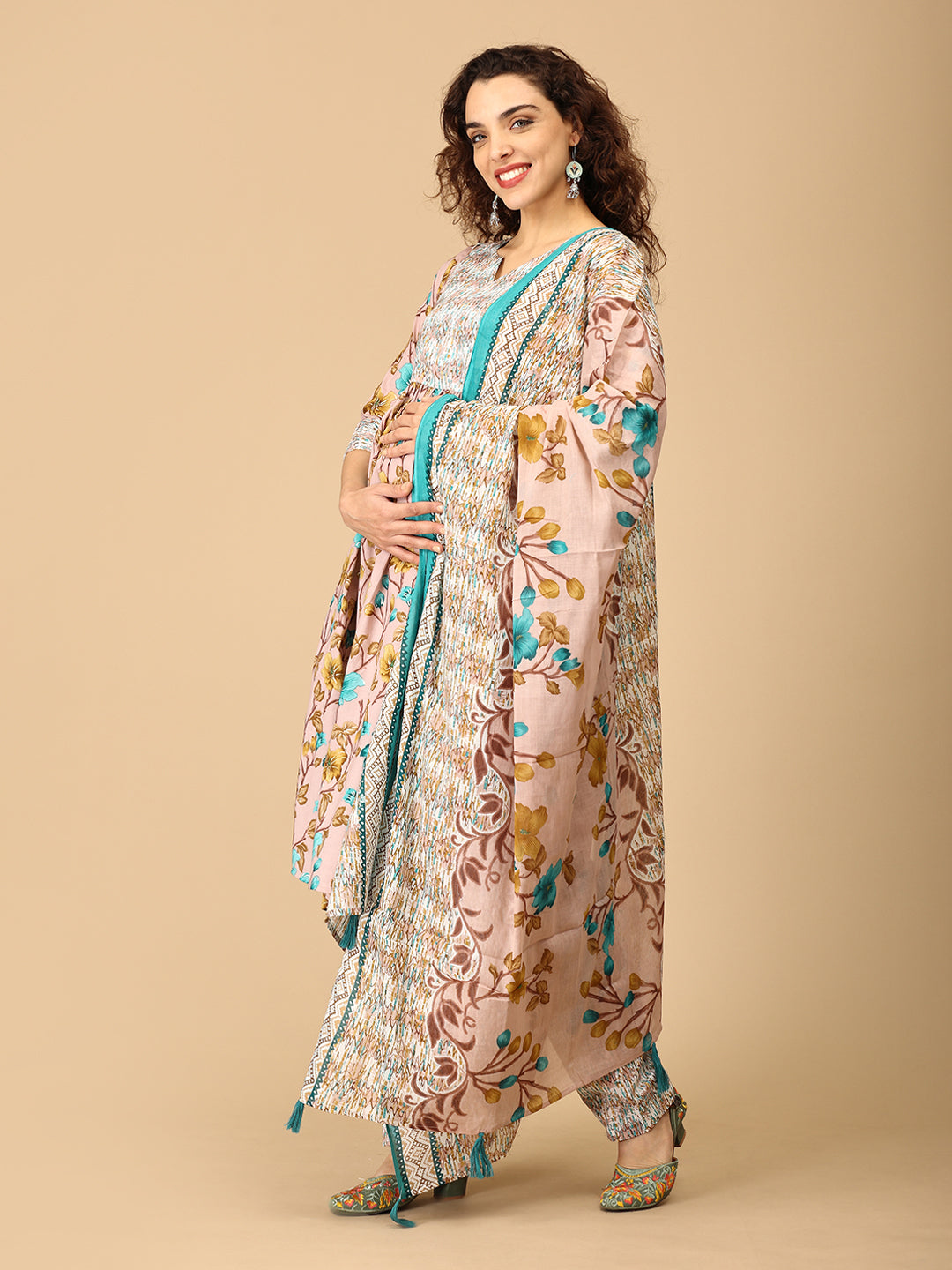 Rangila Ras Maternity and Nursing Kurta Set With Dupatta