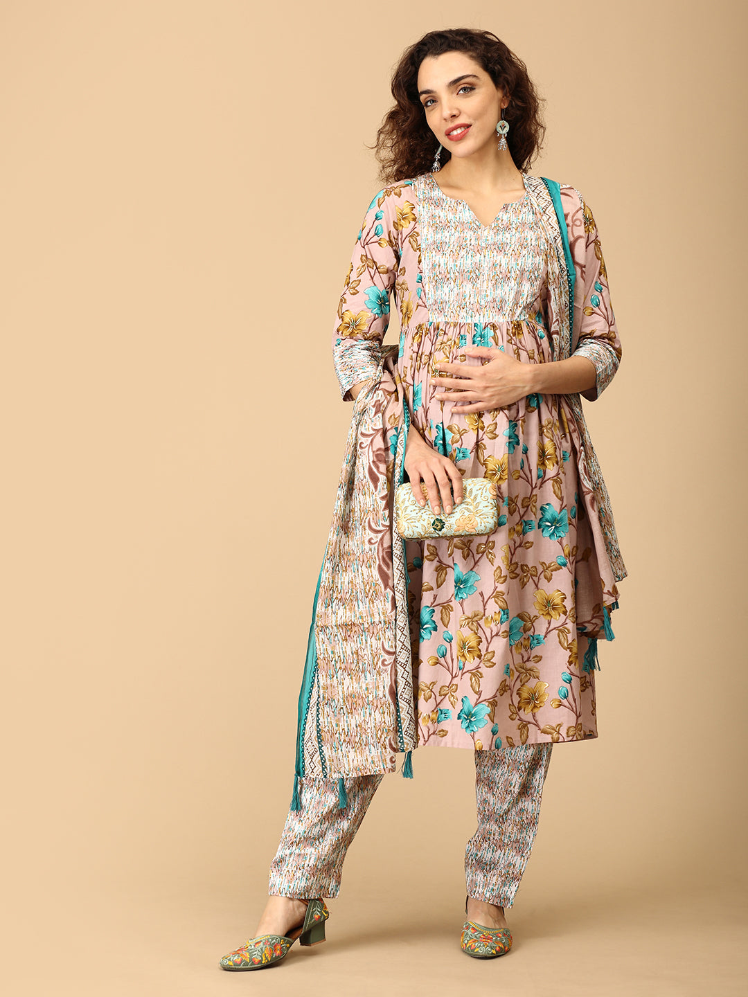 Rangila Ras Maternity and Nursing Kurta Set With Dupatta