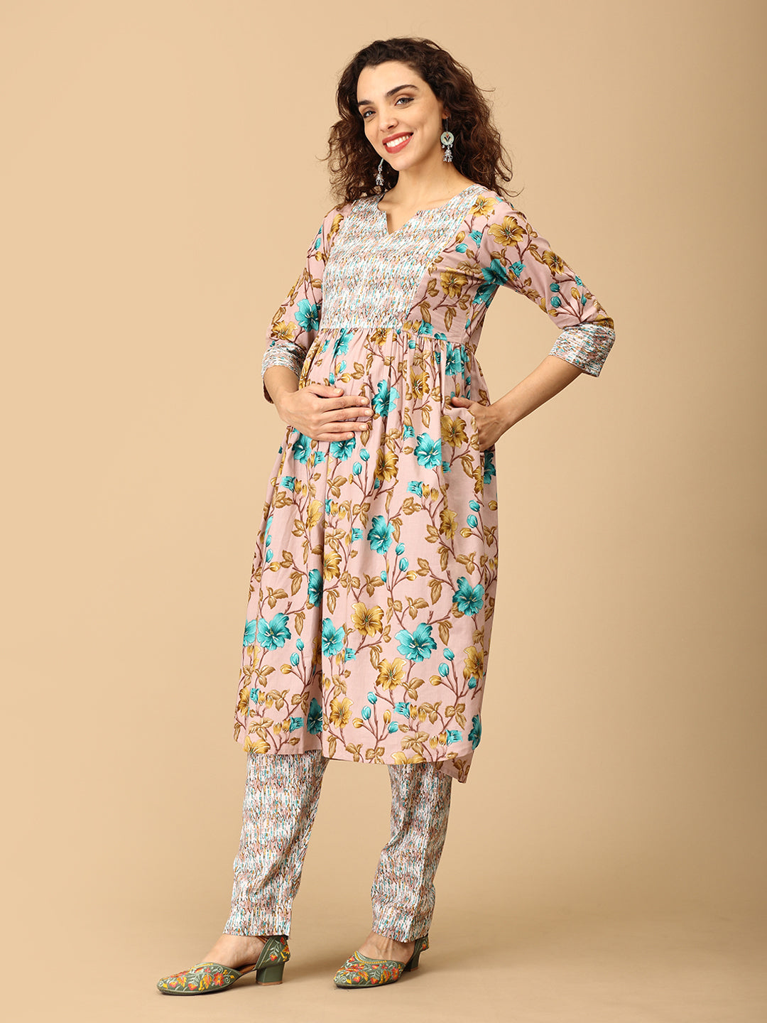 Rangila Ras Maternity and Nursing Kurta Set With Dupatta