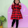 Red Plaid Flannel Girls Winter Dress