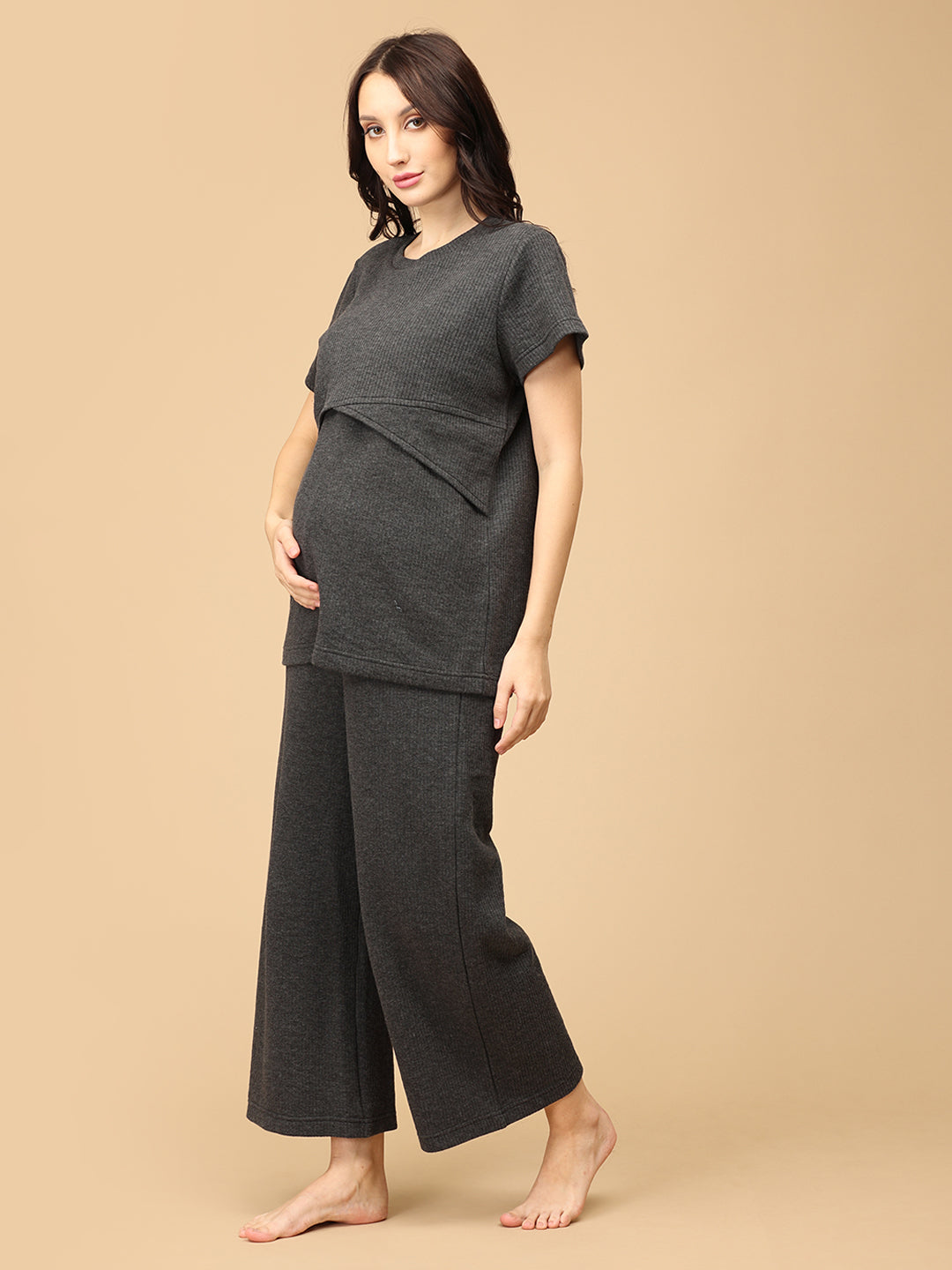 Ribbed & Rested Maternity and Nursing Nightwear Set