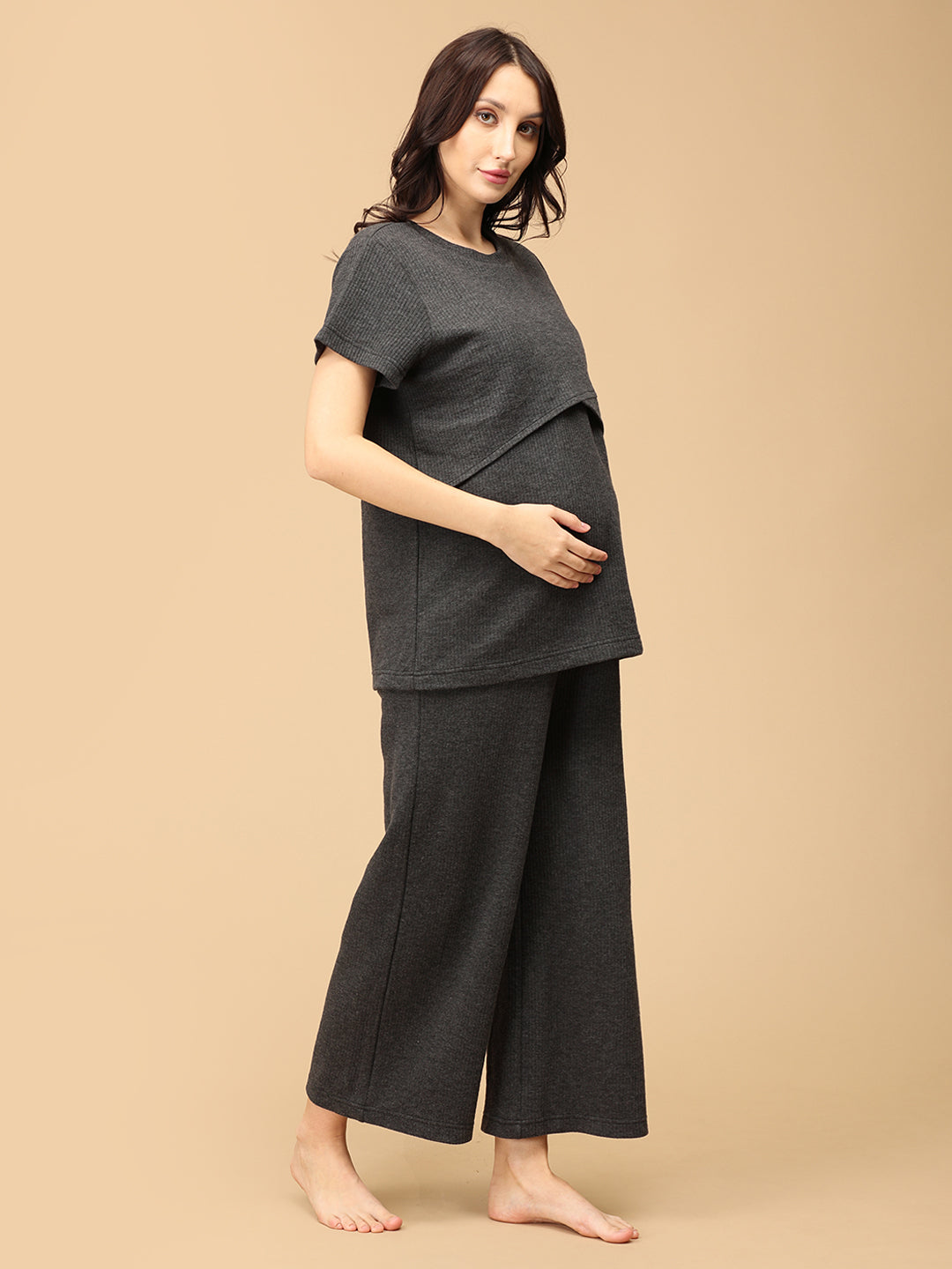 Ribbed & Rested Maternity and Nursing Nightwear Set