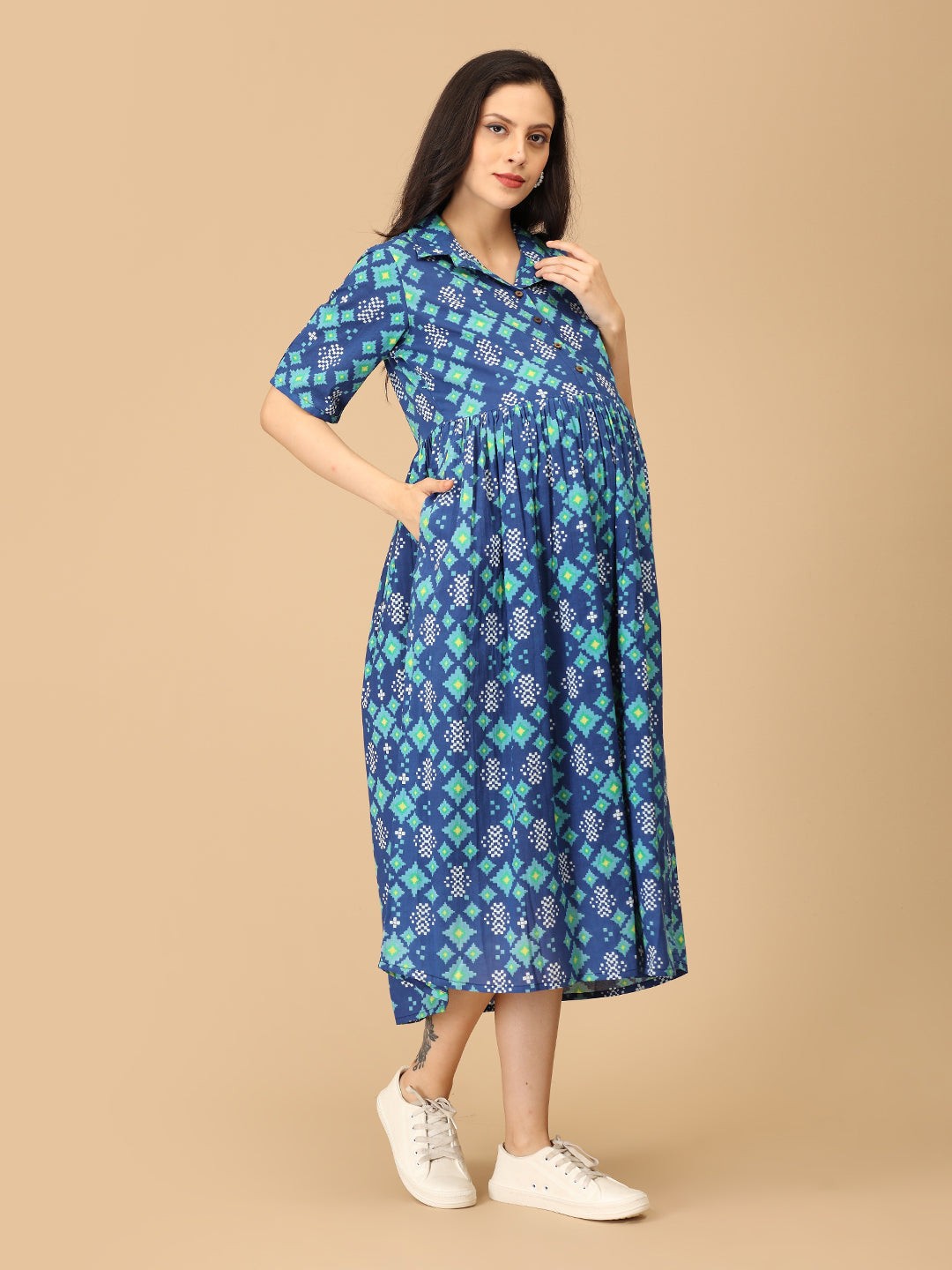 Riot of Hues Maternity and Nursing Dress