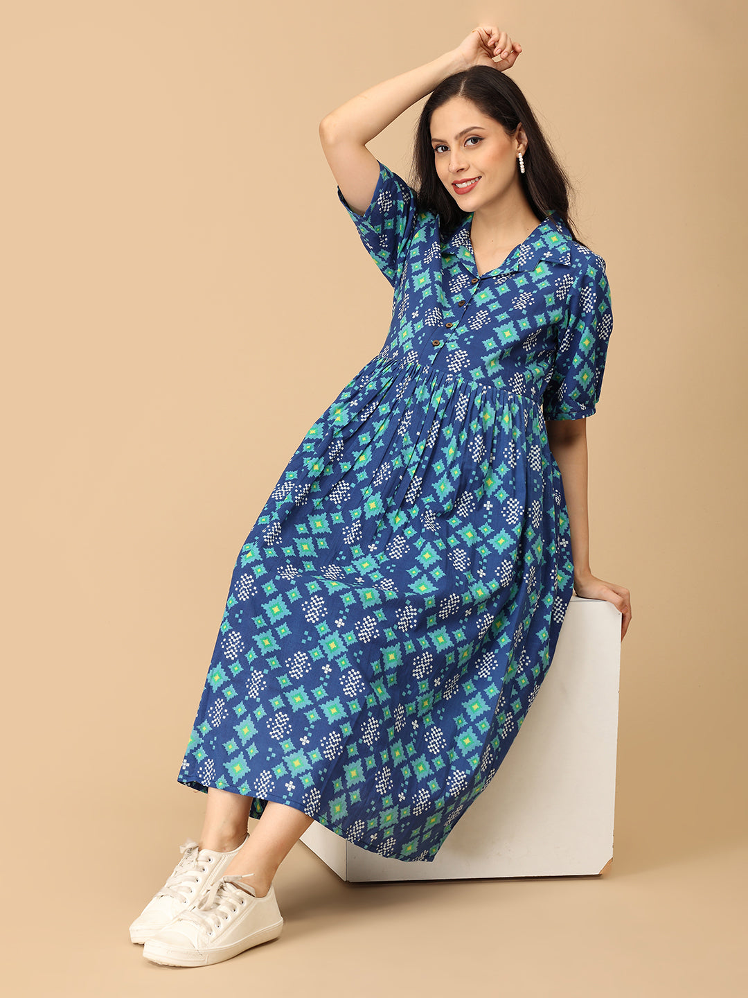 Riot of Hues Maternity and Nursing Dress
