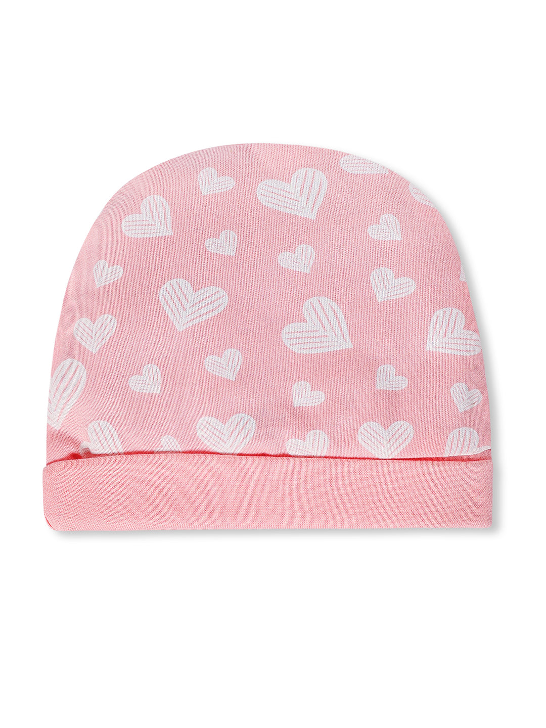 Rosy Hearts - Mittens, Booties and Cap set