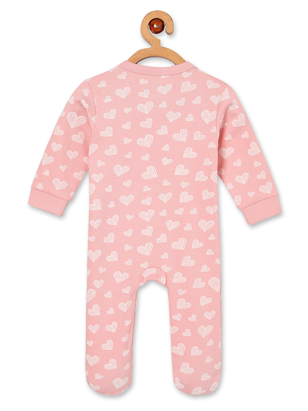 Rosy Hearts Infant Zipper Romper