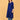 Three-quarter view of royal blue silk maternity kurta highlighting soft sheen fabric and relaxed silhouette.