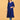 Front view of royal blue maternity and nursing kurta with V-neck embroidery and bump-friendly fit.