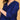 Close-up of three-quarter sleeve on royal blue maternity kurta with embroidered cuff detail.