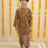 Rust Block Print Boys Dhoti Kurta Set