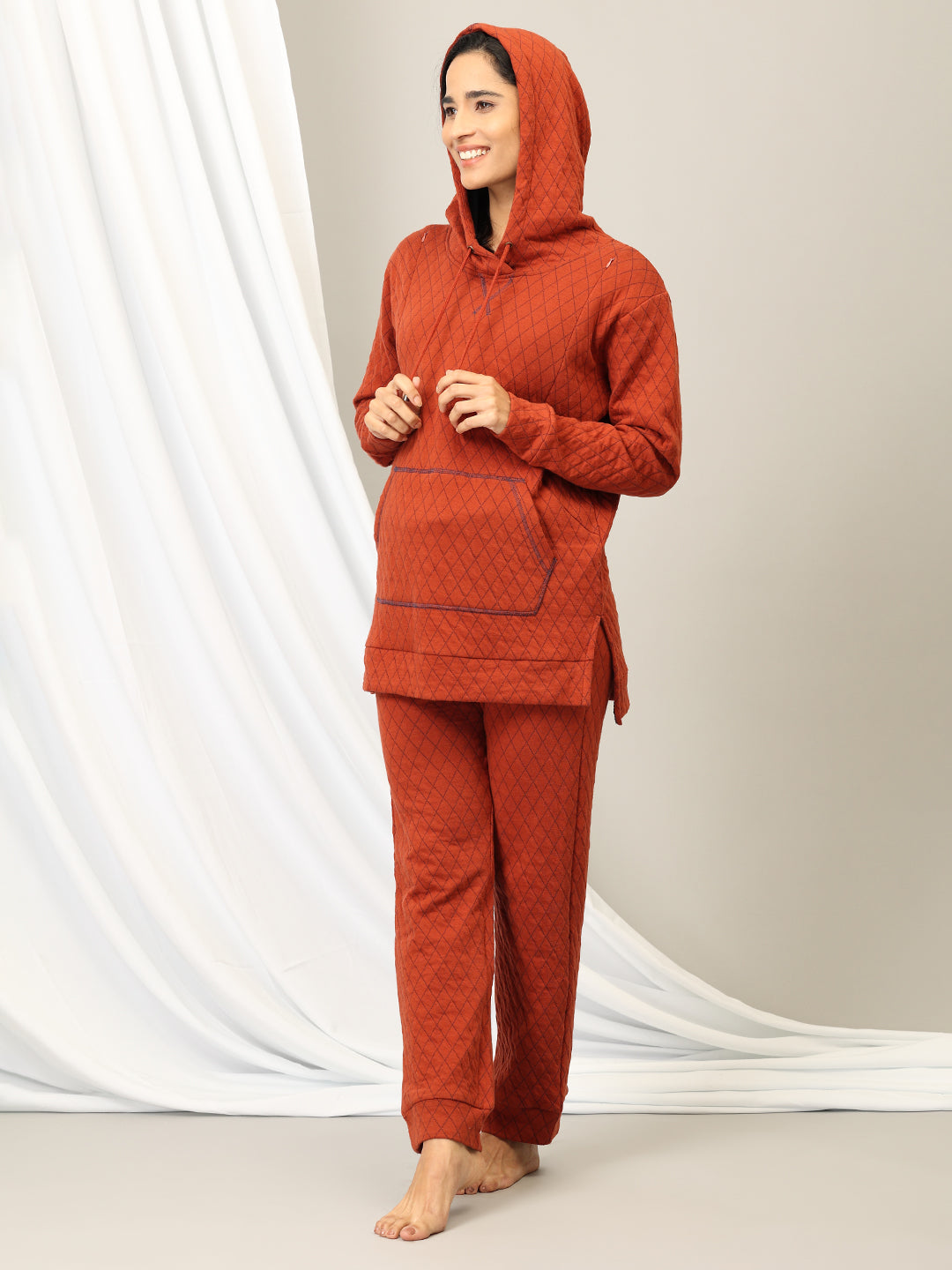 Rust & Rest Maternity And Nursing Hoodie Pajama Loungewear Set