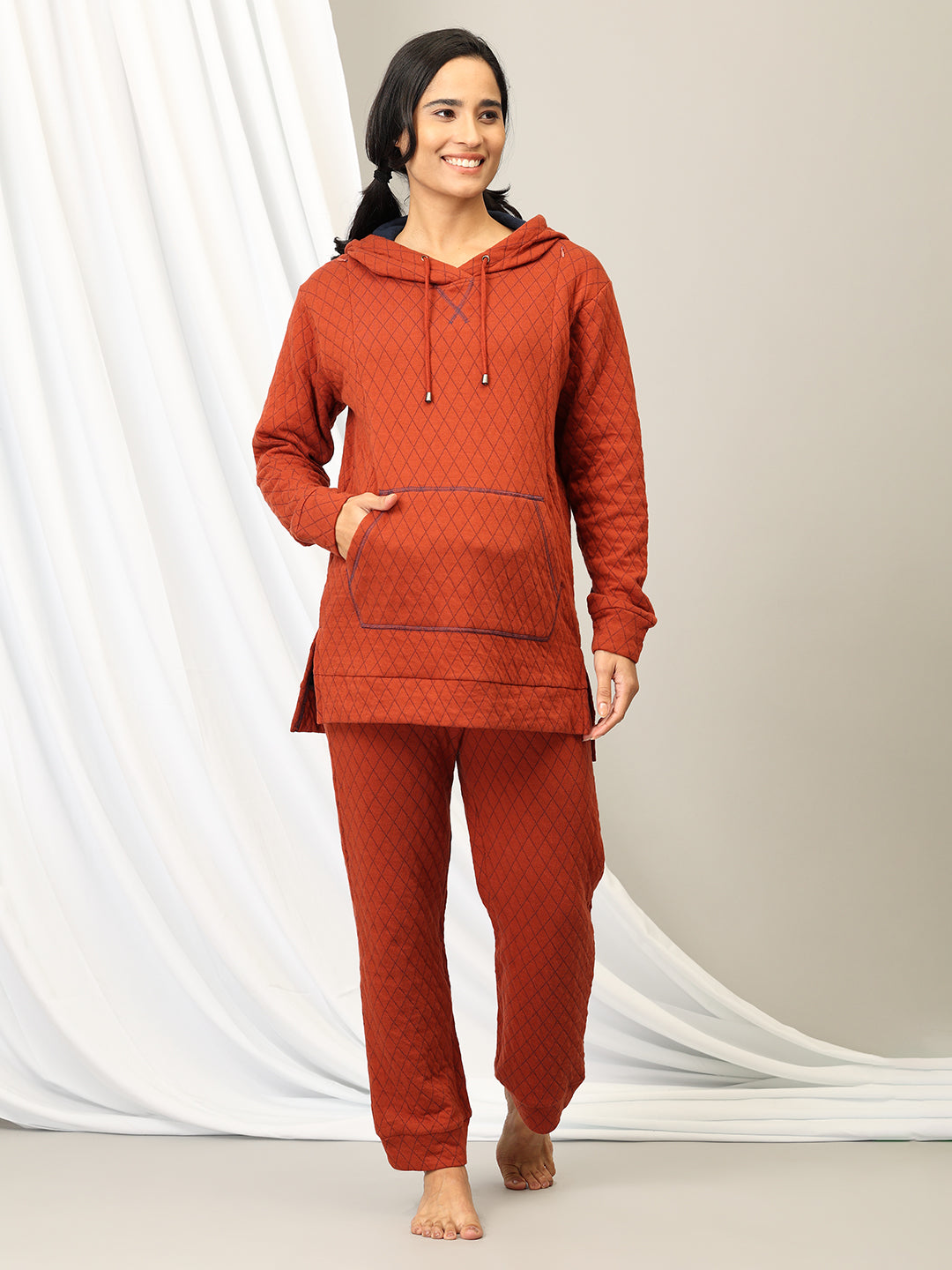 Rust & Rest Maternity And Nursing Hoodie Pajama Loungewear Set