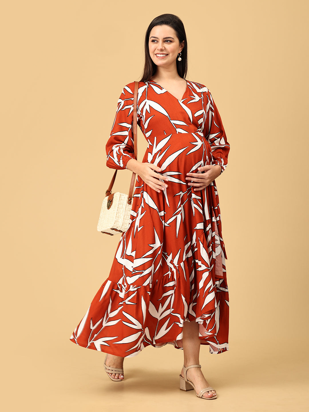 Rust and Relax Maternity and Nursing Dress