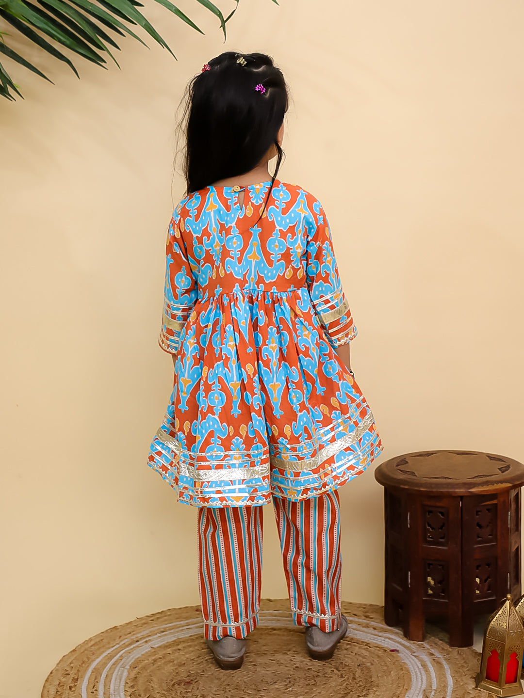 Rustic Roots Girls Anarkali Kurta Set