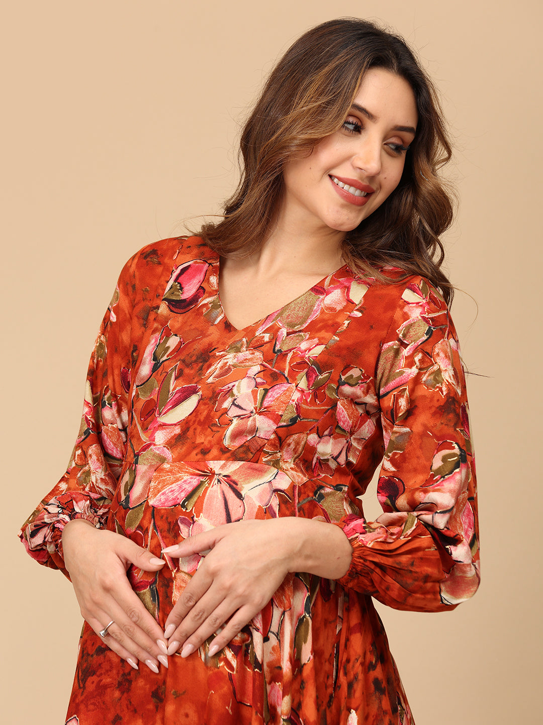 Rust in Show Maternity and Nursing Maxi Dress