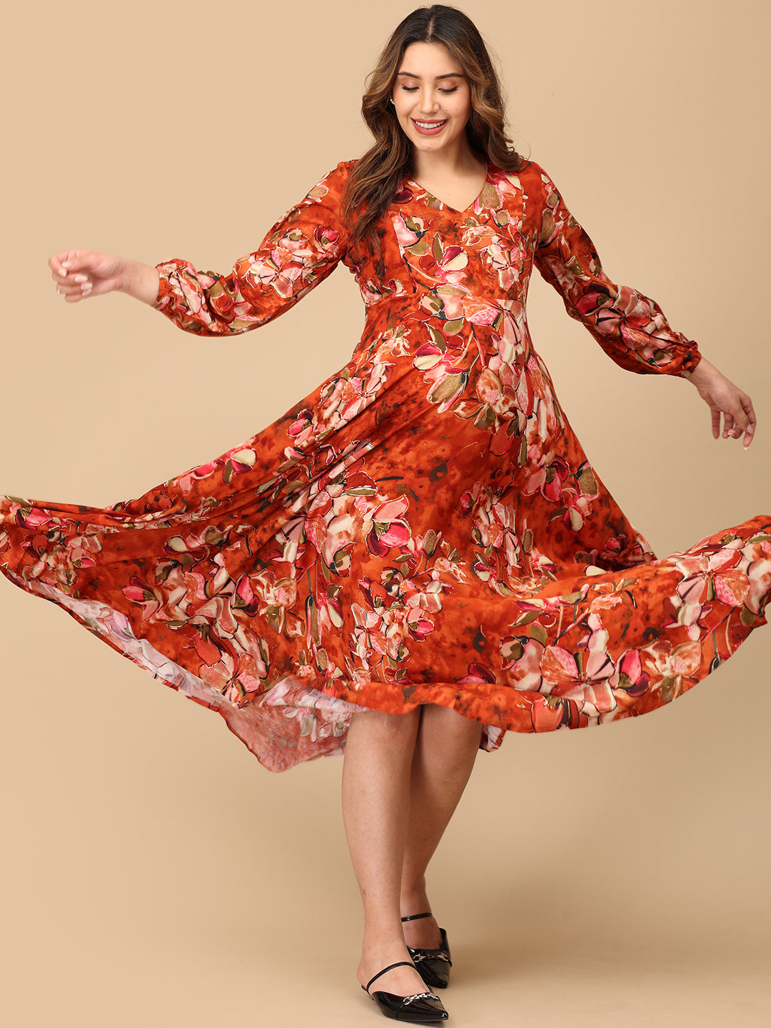 Rust in Show Maternity and Nursing Maxi Dress