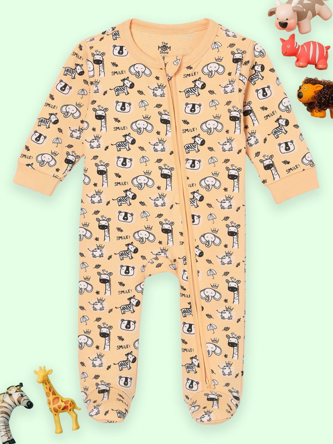 Rusty Jungle Infant Zipper Romper