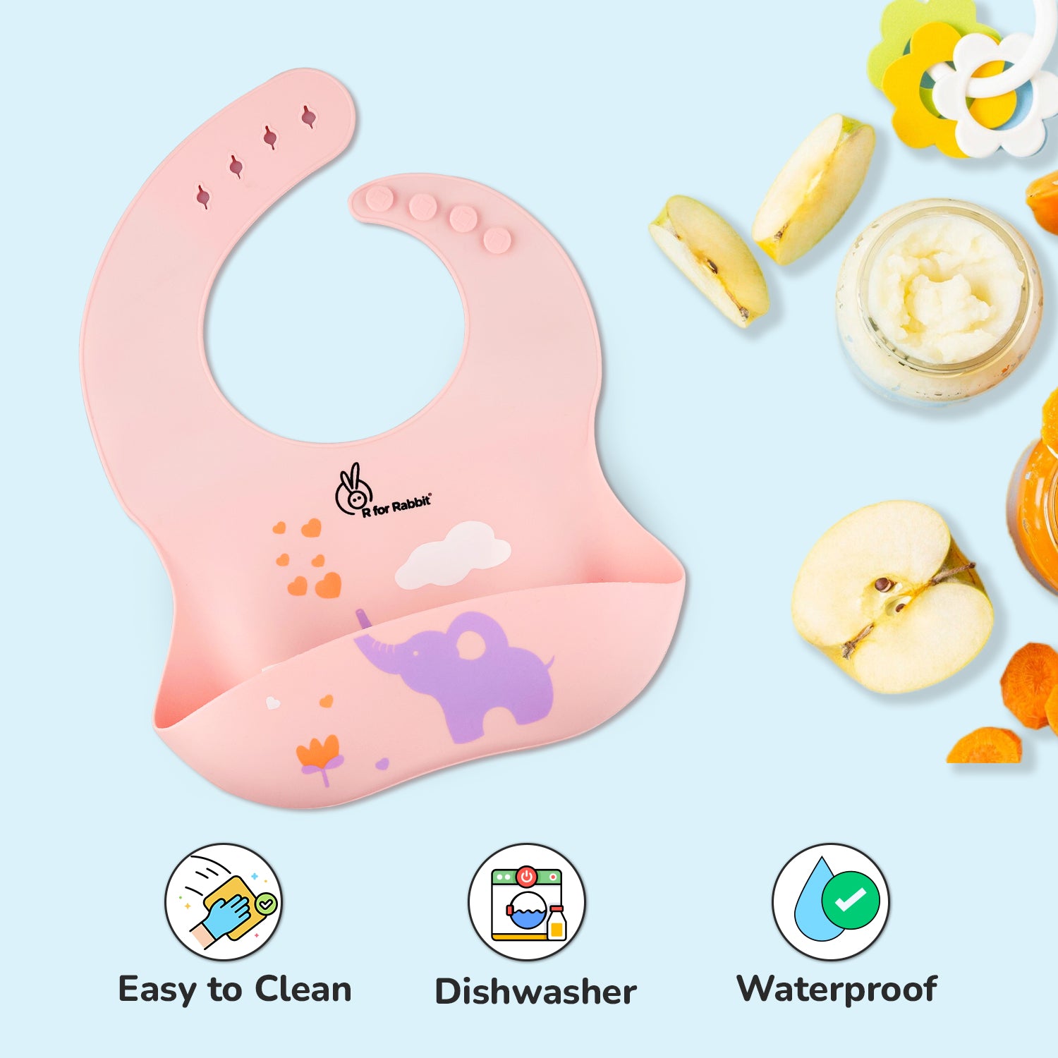 R for Rabbit Safari Silicone Bibs