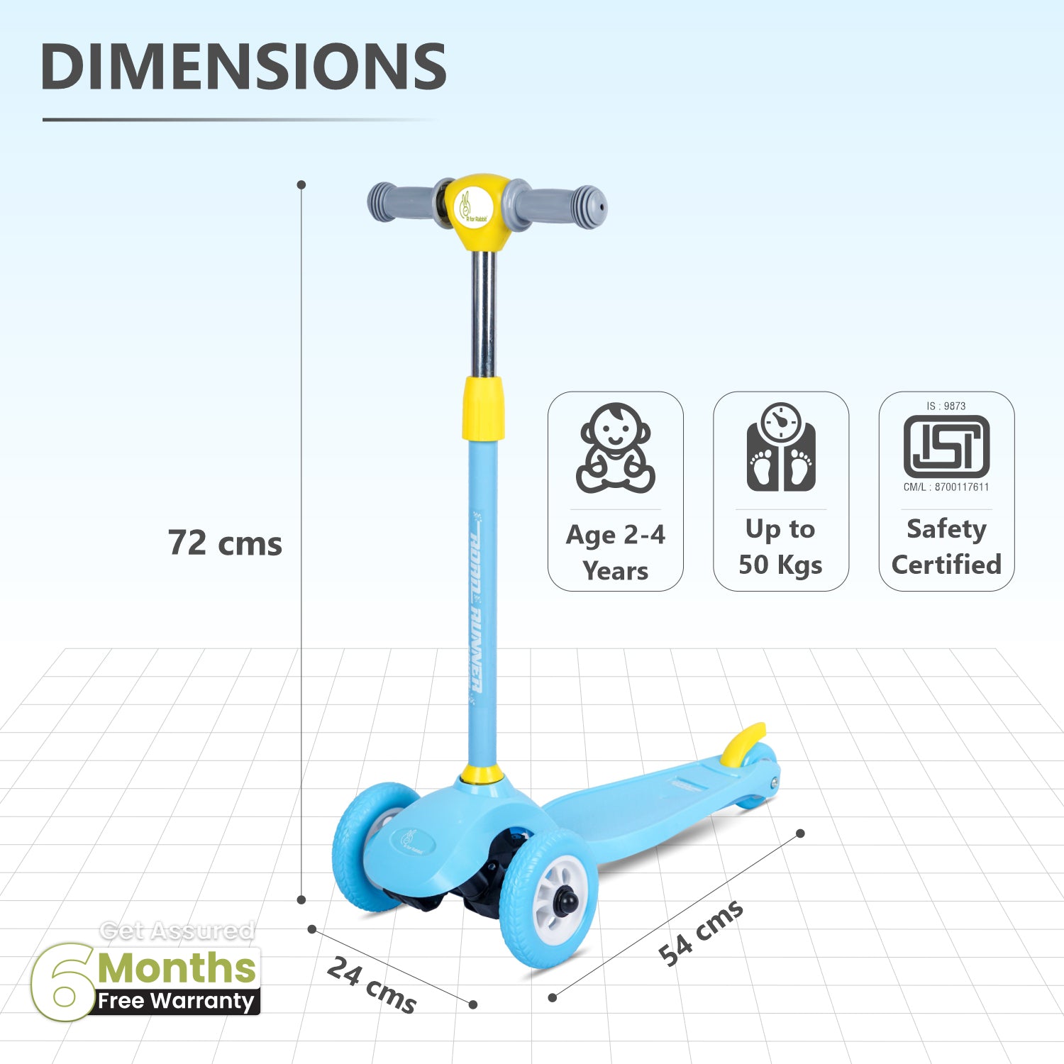R for Rabbit Road Runner Junior- Blue