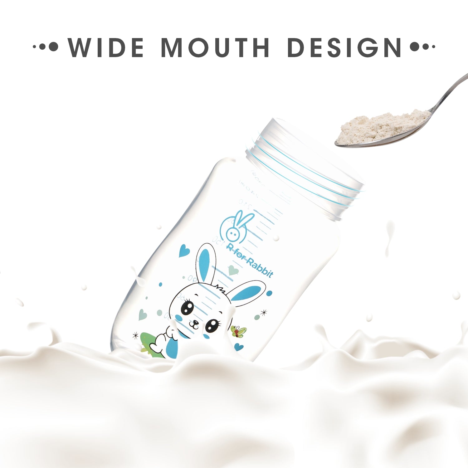 R for Rabbit Bunny Baby Spout Sippy Cup- Blue