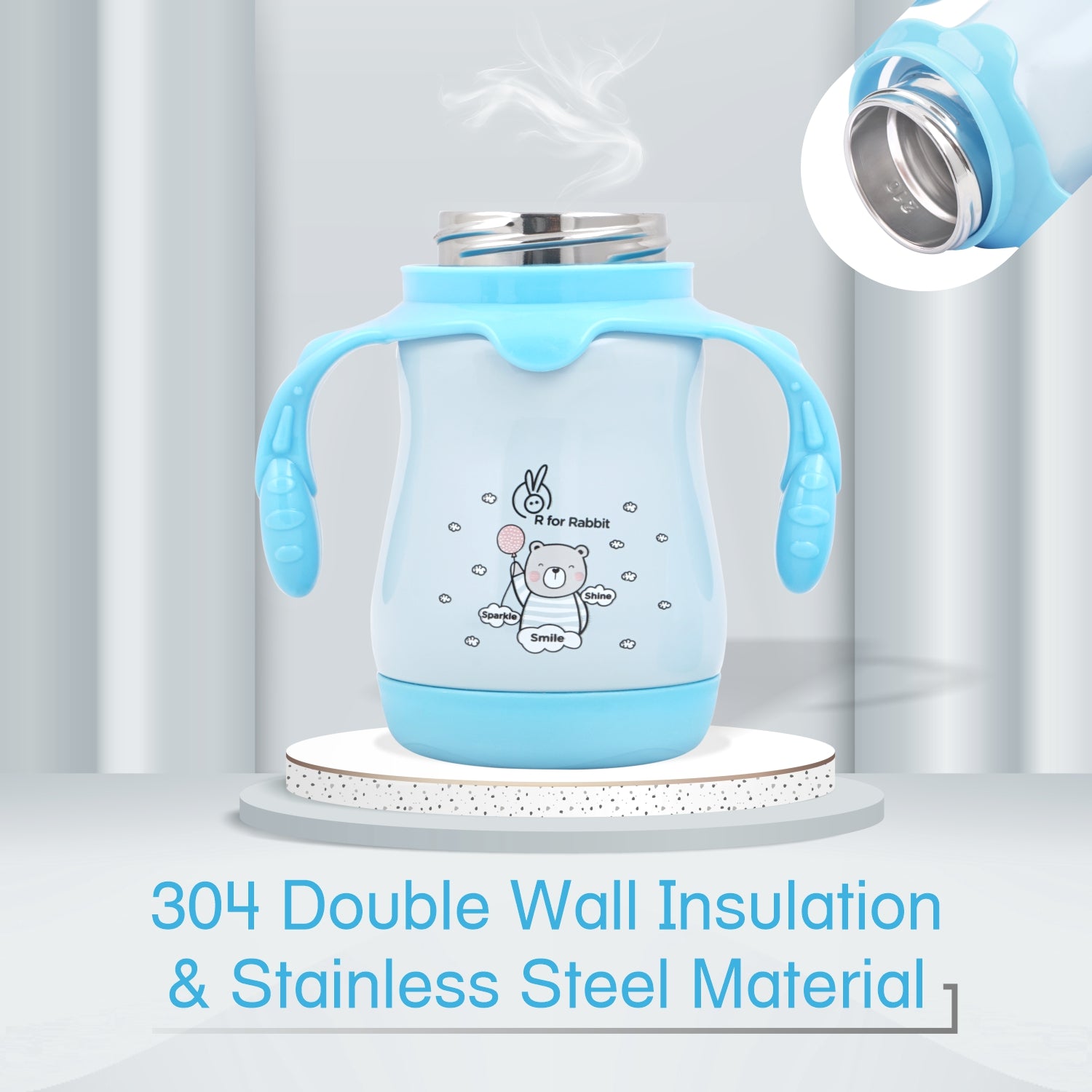 R for Rabbit Steebo Teddy Spout Cup- Blue