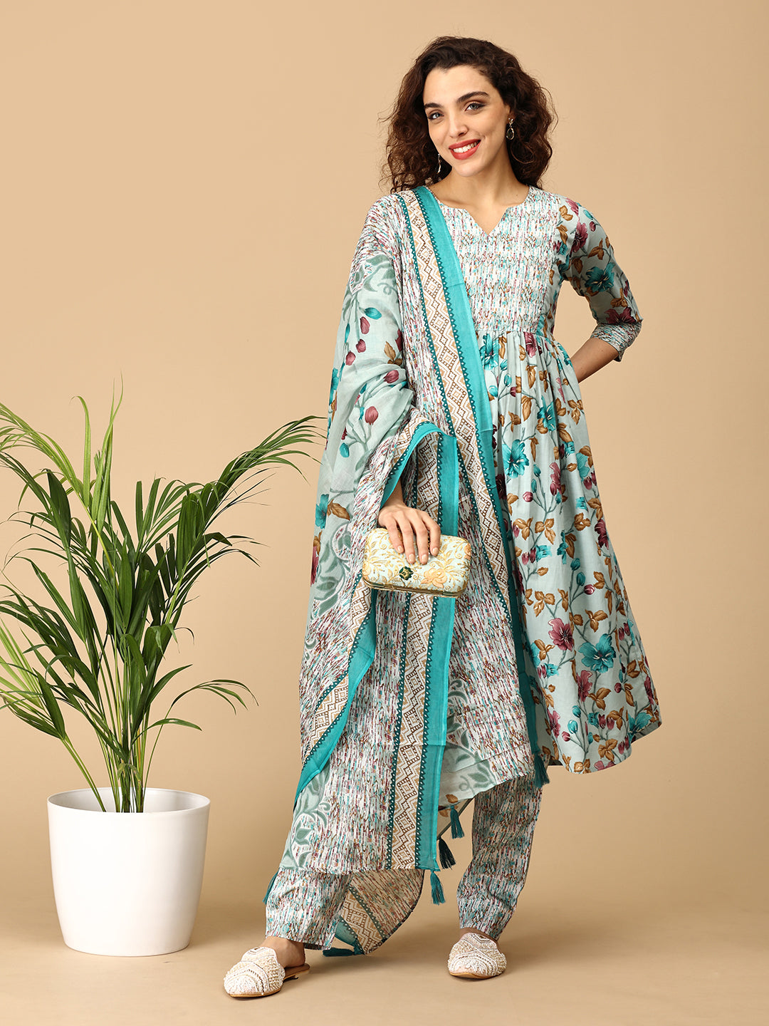 Sanskriti Chhaon Maternity and Nursing Kurta Set With Dupatta