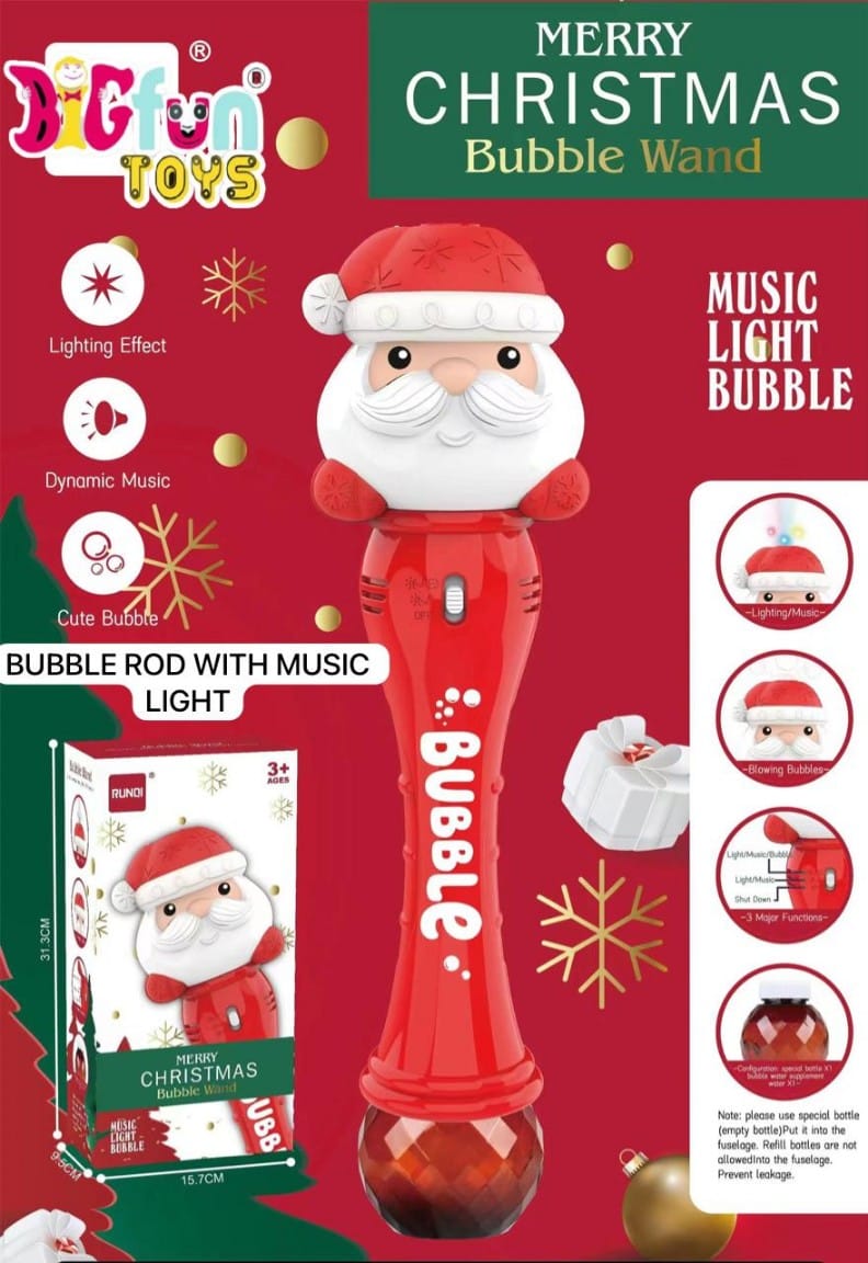 ilearnngrow Santa Claus Bubble Wand with Music and Light