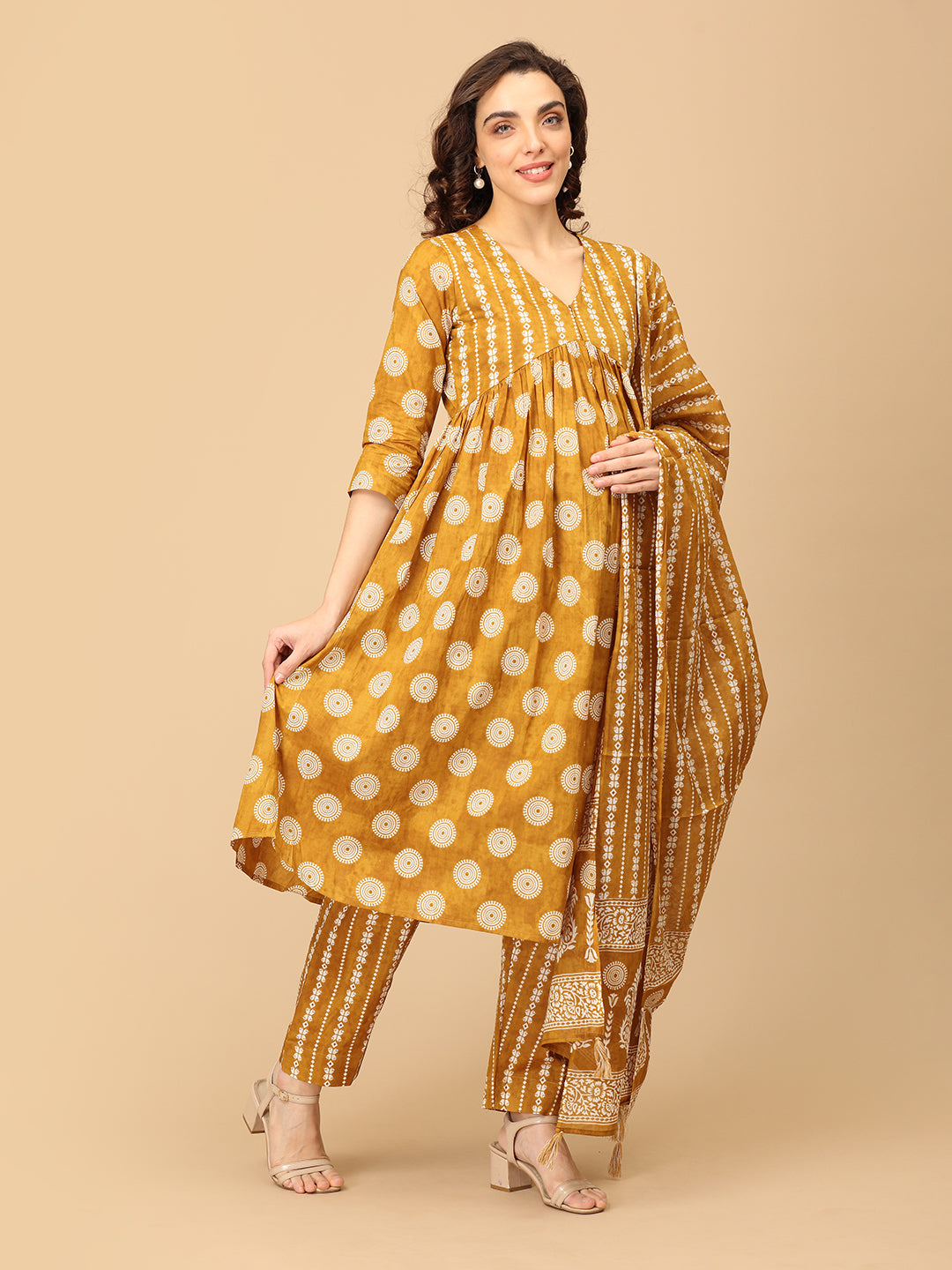 Sarson Edit Maternity and Nursing Kurta Set With Dupatta