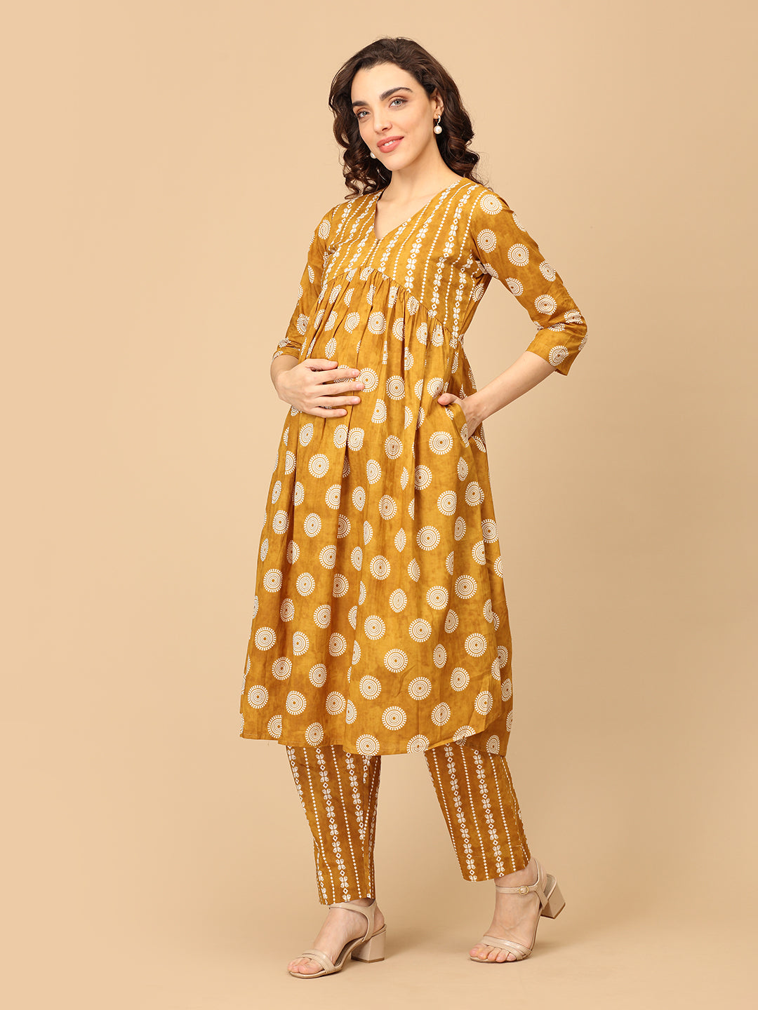 Sarson Edit Maternity and Nursing Kurta Set With Dupatta