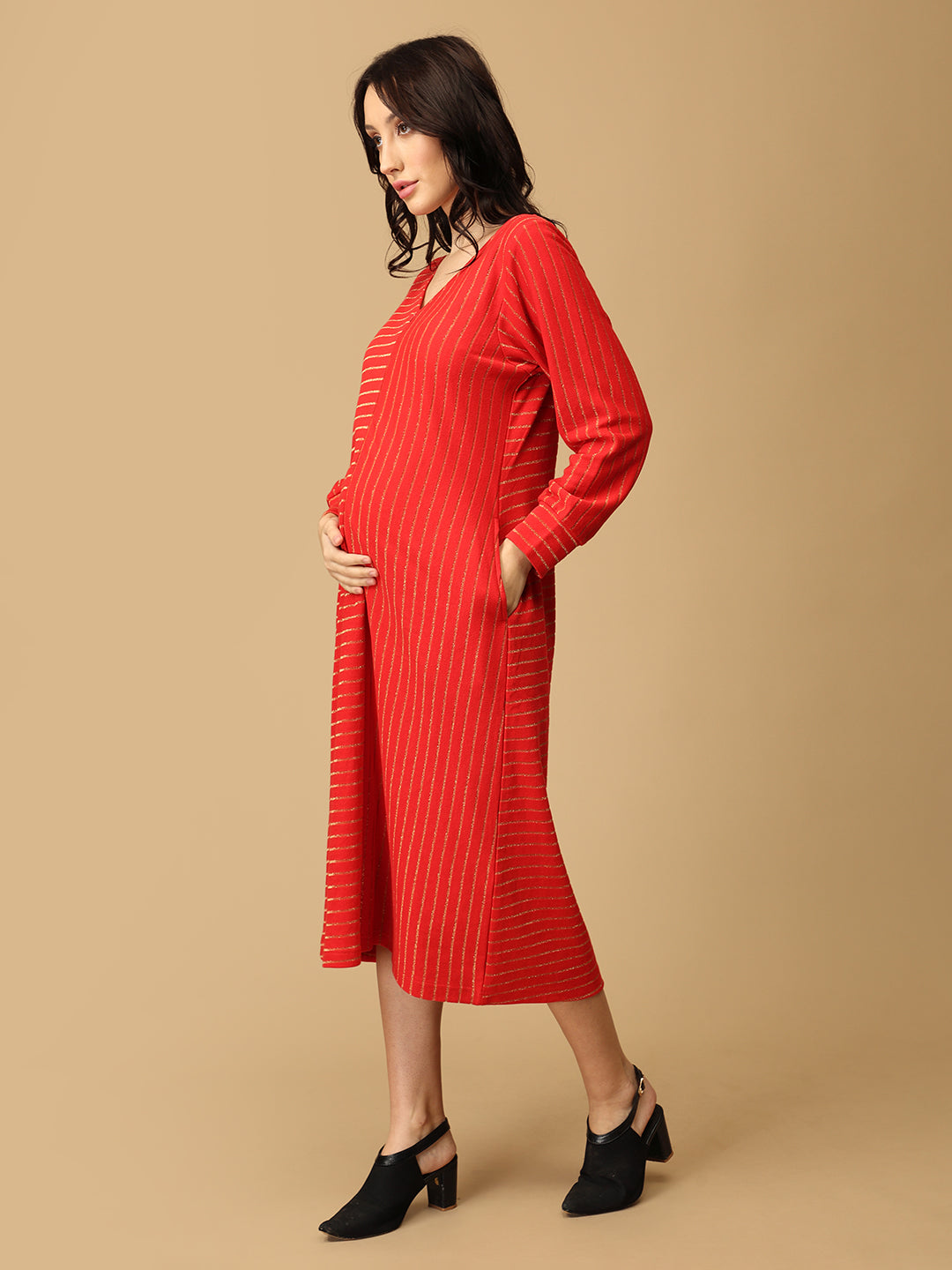 Scarlet Spark Maternity and Nursing Winter Dress