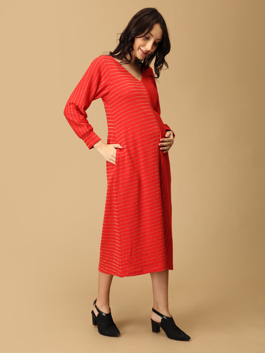 Scarlet Spark Maternity and Nursing Winter Dress