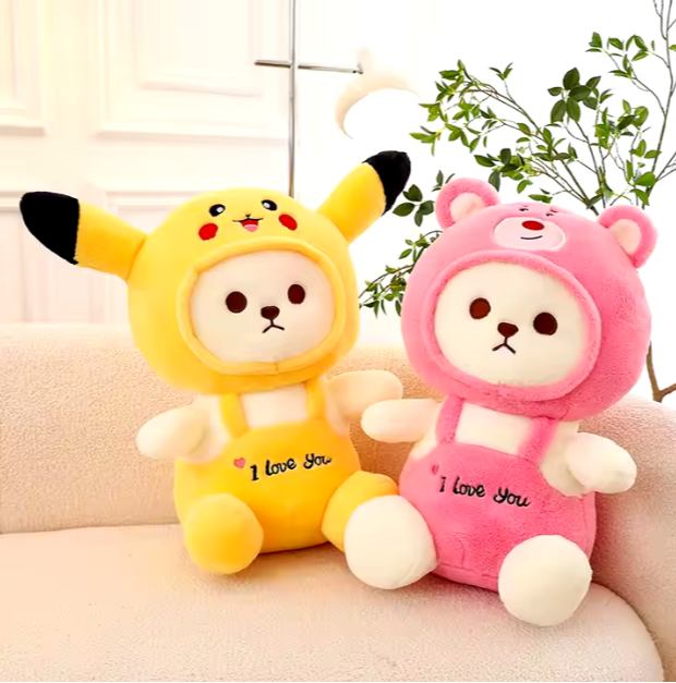 CuddleNest Teddy Bear with Cap - 'I Love You' Plush Toy for Kids